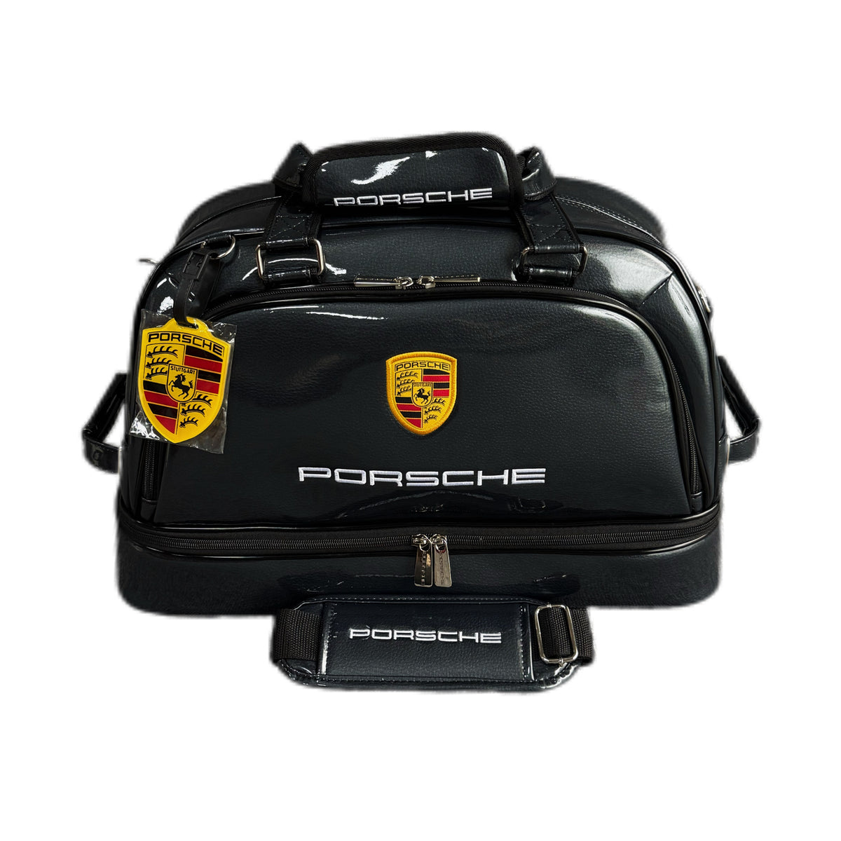 Golf Bag with Separate Shoe Compartment – Waterproof Crystal-Finish Travel Bag for Porsche Enthusiasts