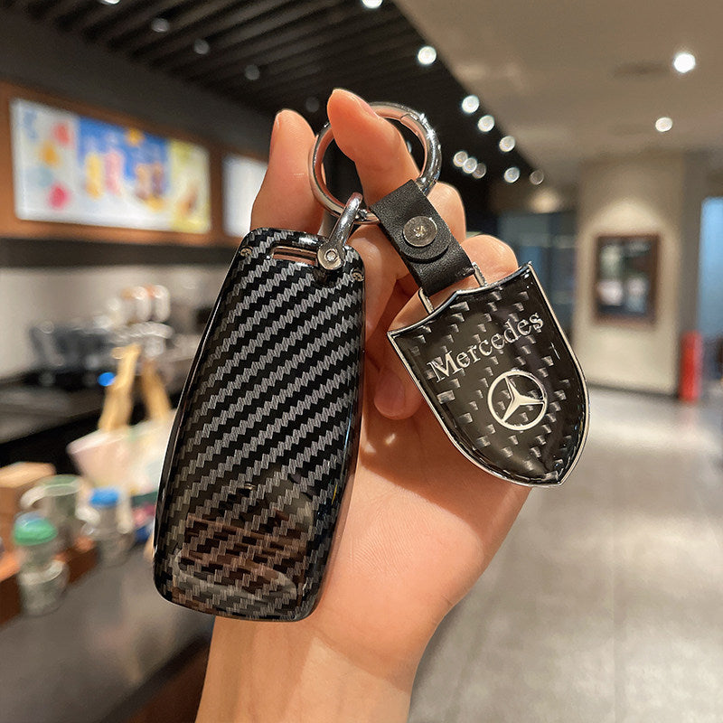 Mercedes-Benz Carbon Pattern Key Case with Strap – Classic Smart Key
