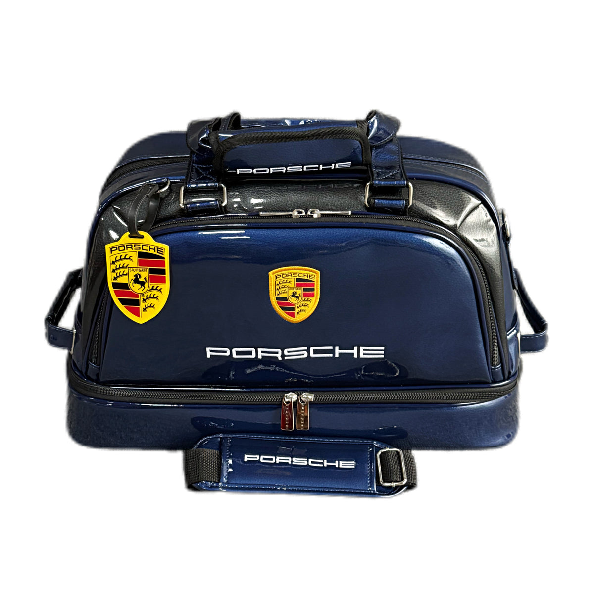 Golf Bag with Separate Shoe Compartment – Waterproof Crystal-Finish Travel Bag for Porsche Enthusiasts