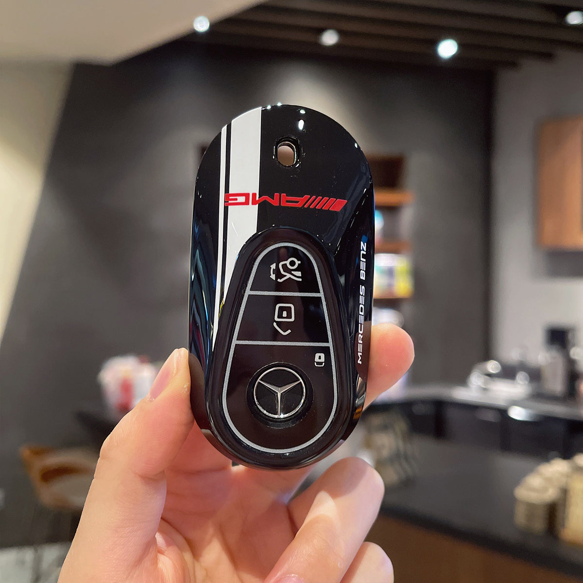 Mercedes-Benz AMG Edition 55 Black Track Key Case – New Oval Smart Key