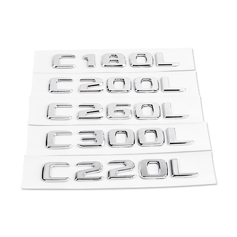 Mercedes-Benz C-Class Rear Trunk Model Letters – Chrome or Gloss Black