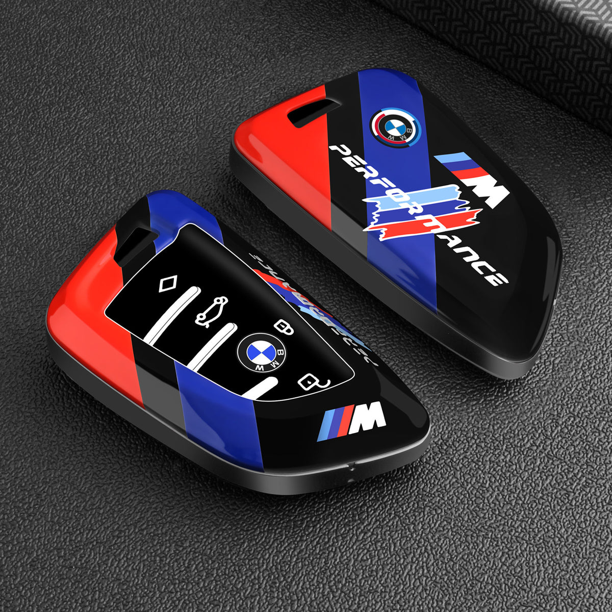 BMW Key Fob Case – A Type Blade Key, Motorsport Stripe Design with Keychain Options