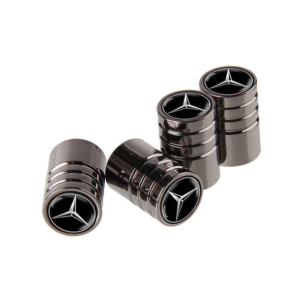 Mercedes-Benz Chrome Tire Valve Stem Caps – 5 Logo Designs, Set of 4