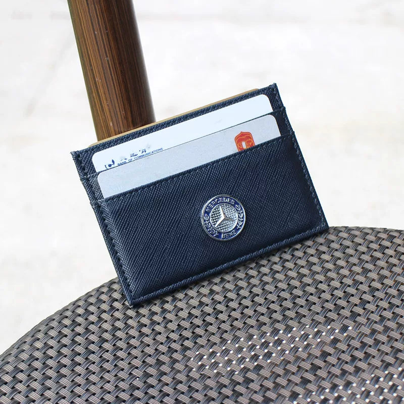 Mercedes-Benz Slim Card Holder – 5 Slots, Navy Blue
