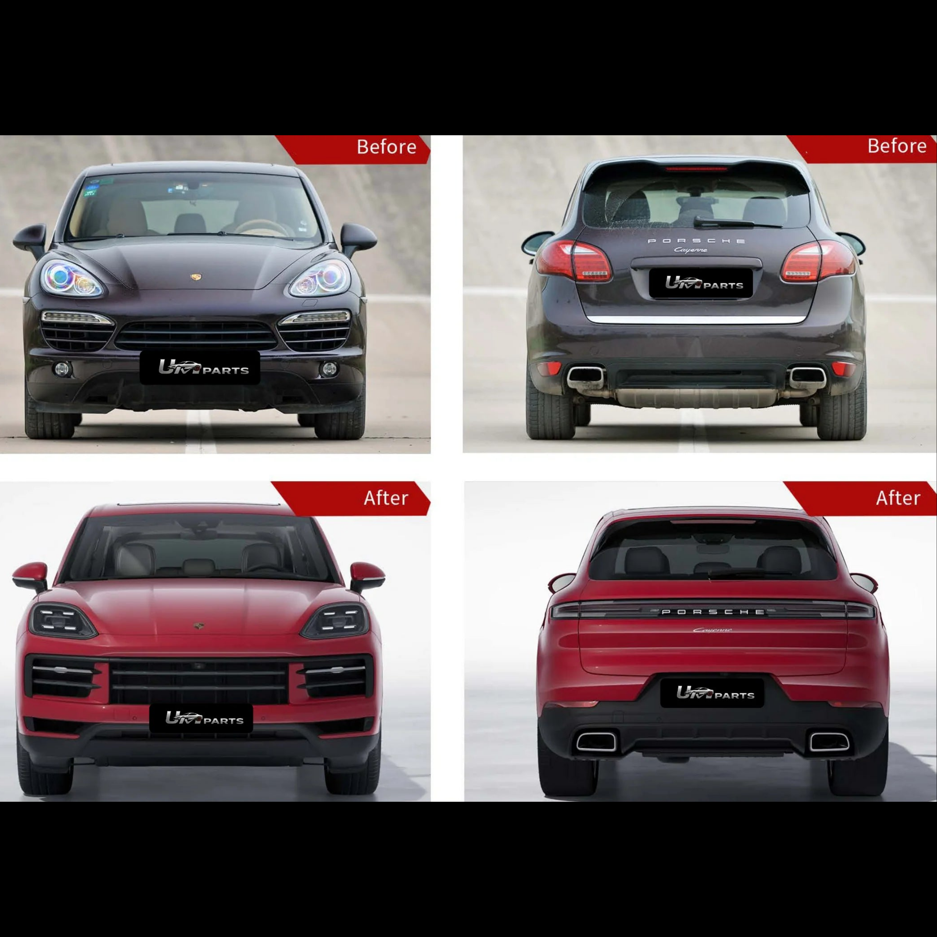 Porsche Cayenne 958 (2011-2017) upgraded to 9Y0.2 GTS (2024-2025) + TKT front  lip