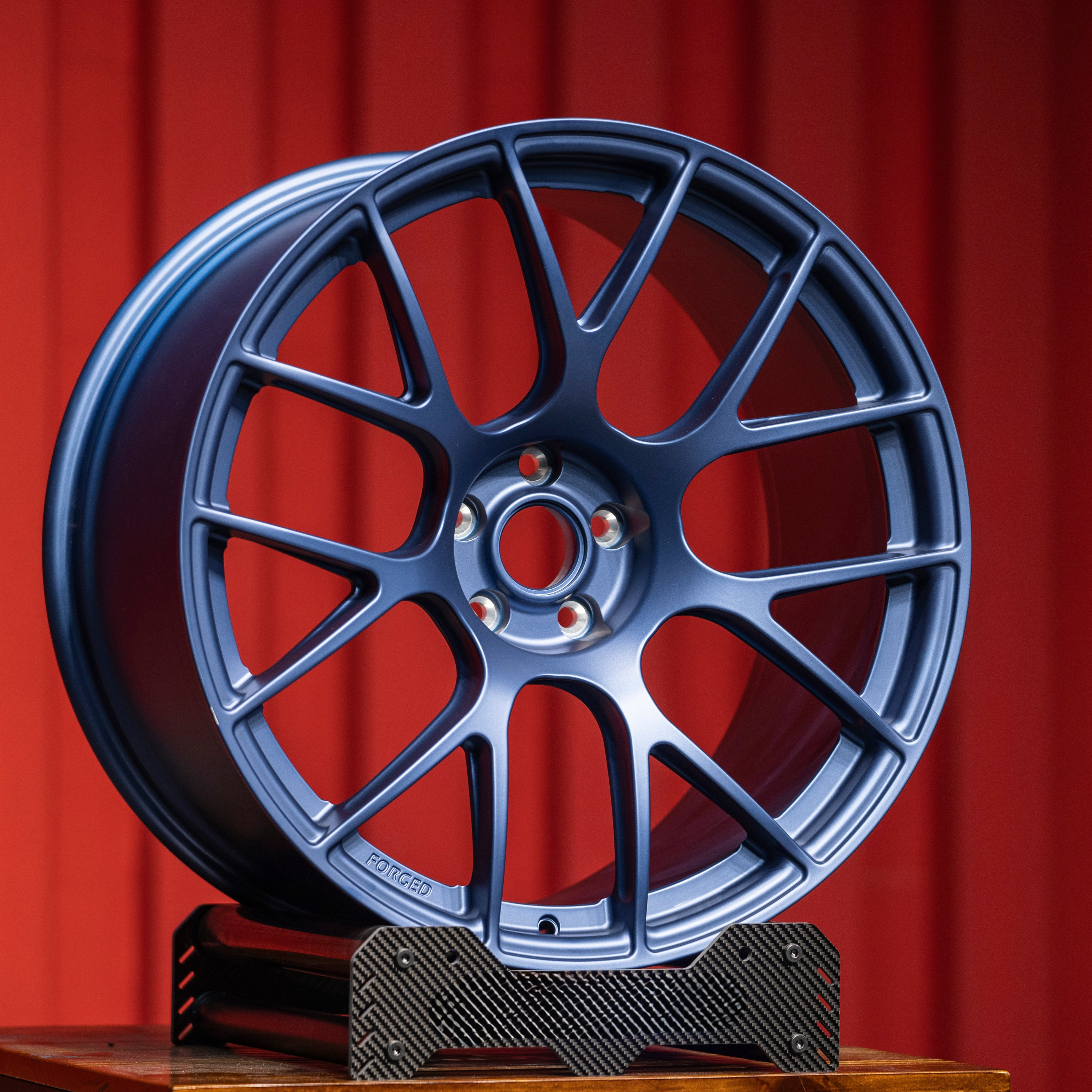 Custom Forged Multi-Spoke Wheels – Matte Blue 6061-T6 Aluminum Performance Rims (Luxury Fitment)