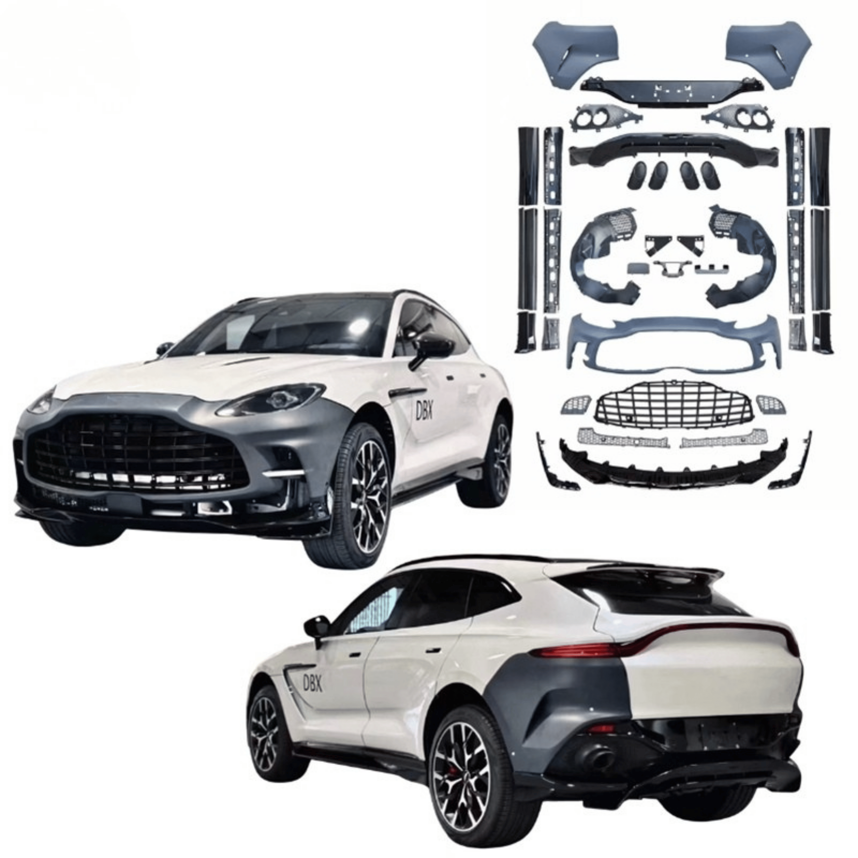 Dry Carbon Fiber Body Kit for Aston Martin DBX (DBX 707 style) – Full Aero Package (Front Bumper, Rear Diffuser, Side Skirts, Spoiler) | UMPARTS