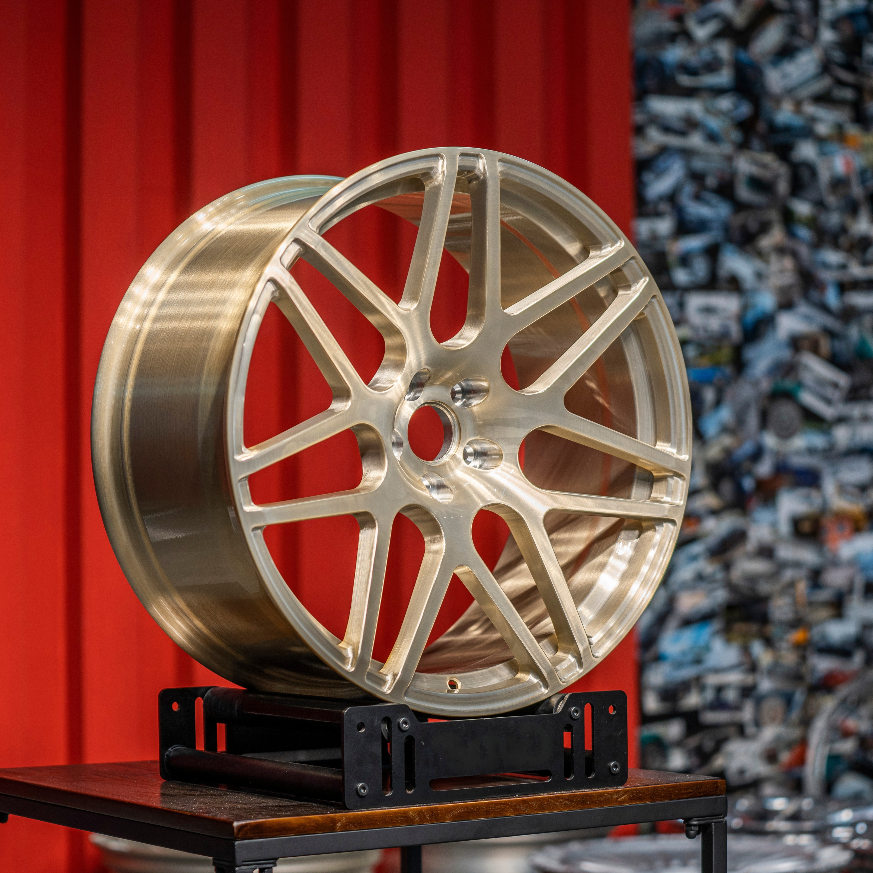 UMPARTS T6061 Forged Alloy Wheel – Multi-Spoke Performance Rim | Brushed Champagne Finish
