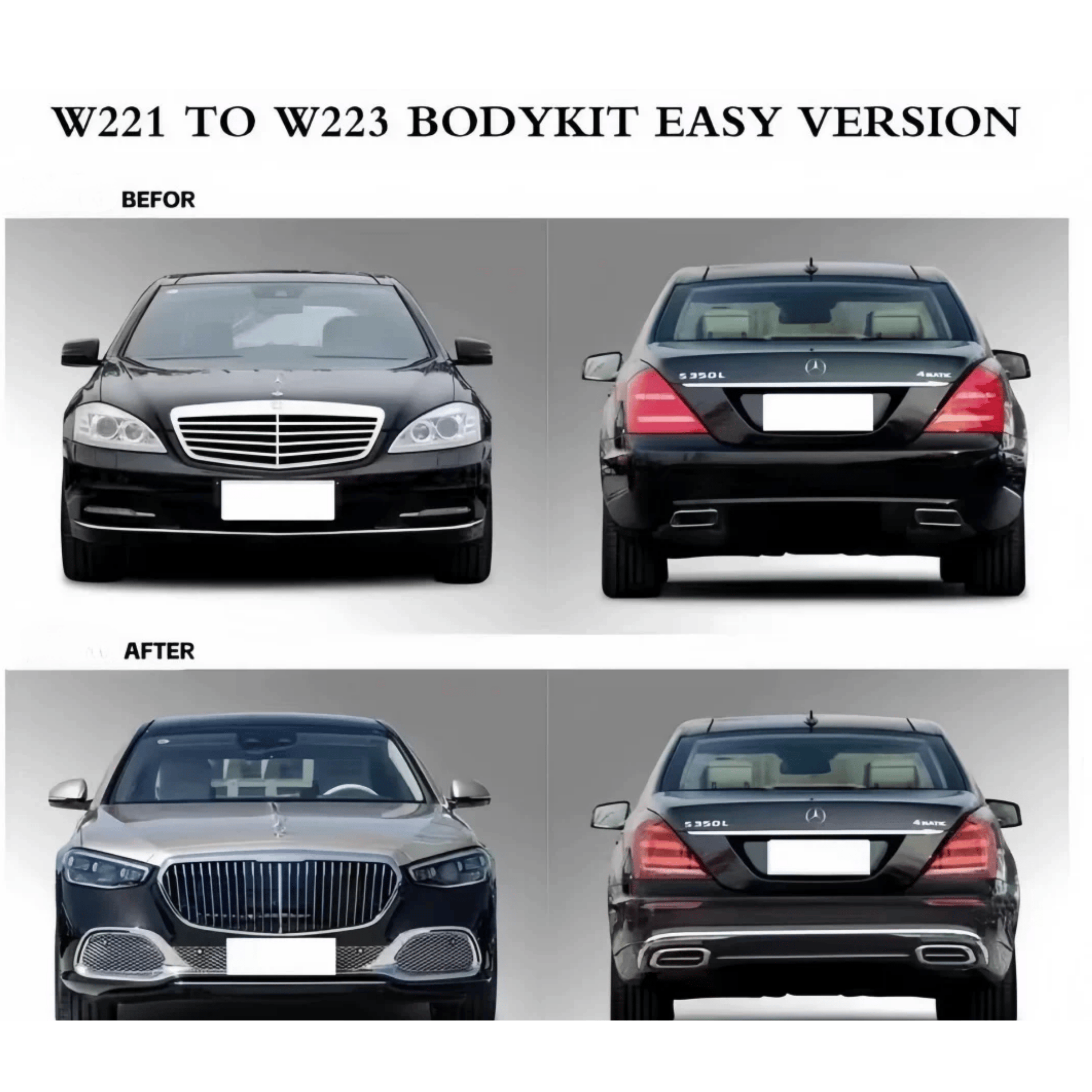 Maybach S680 Style Body Kit for Mercedes-Benz S-Class W221 (2008–2013) – W223 Full Conversion Upgrade | UMPARTS