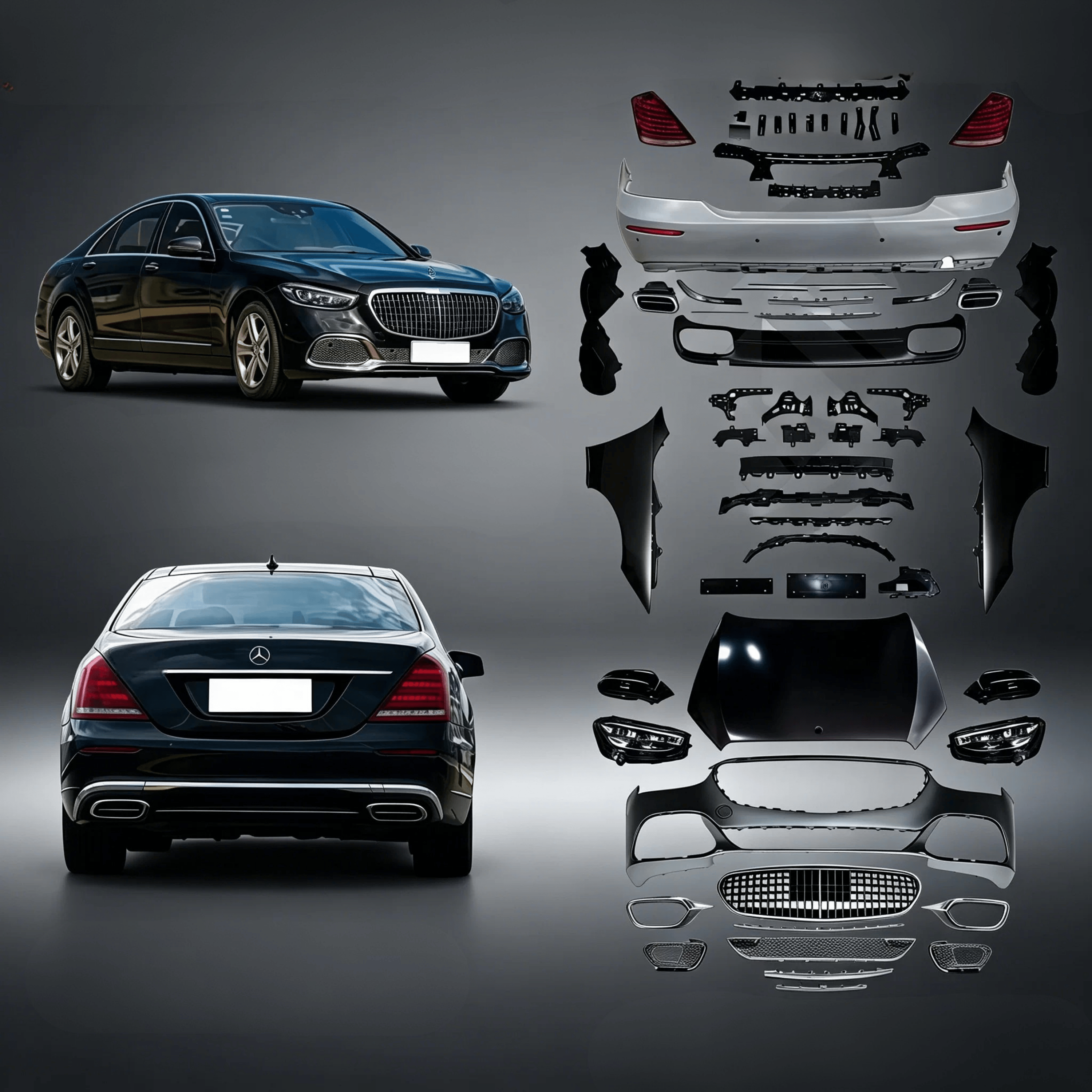 Maybach S680 Style Body Kit for Mercedes-Benz S-Class W221 (2008–2013) – W223 Full Conversion Upgrade | UMPARTS