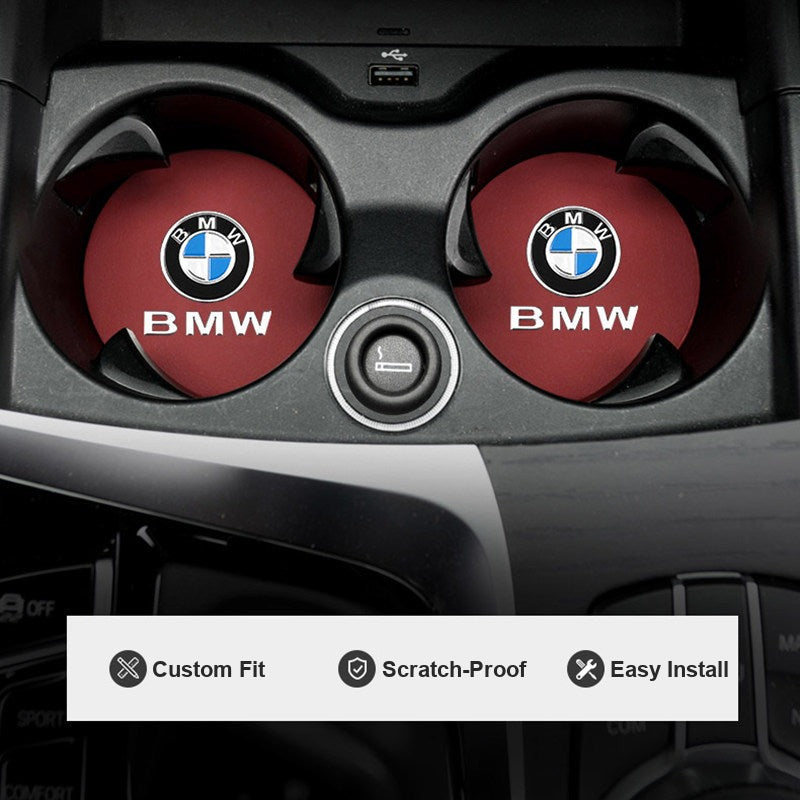 BMW leather cup holder coaster