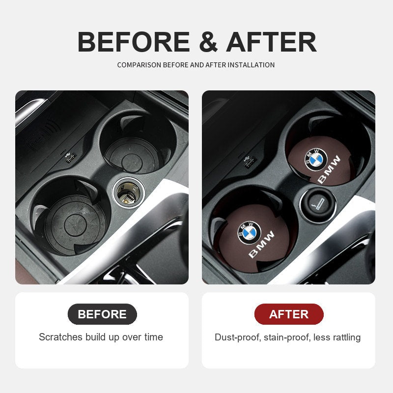 BMW leather cup holder coaster