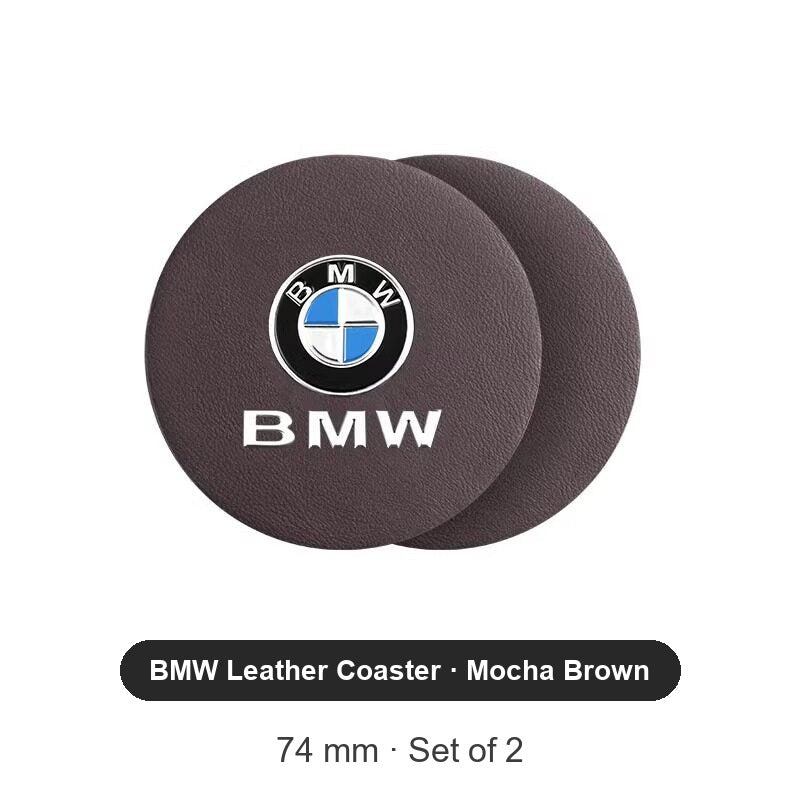 BMW leather cup holder coaster