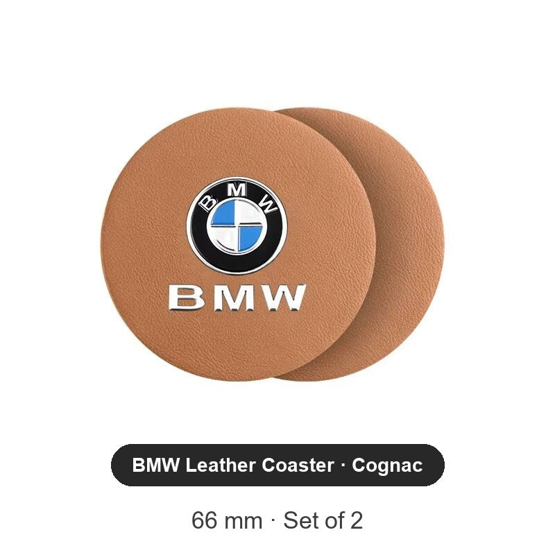 BMW leather cup holder coaster