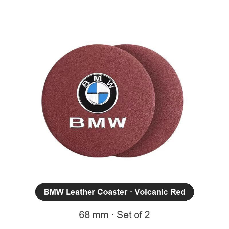 BMW leather cup holder coaster