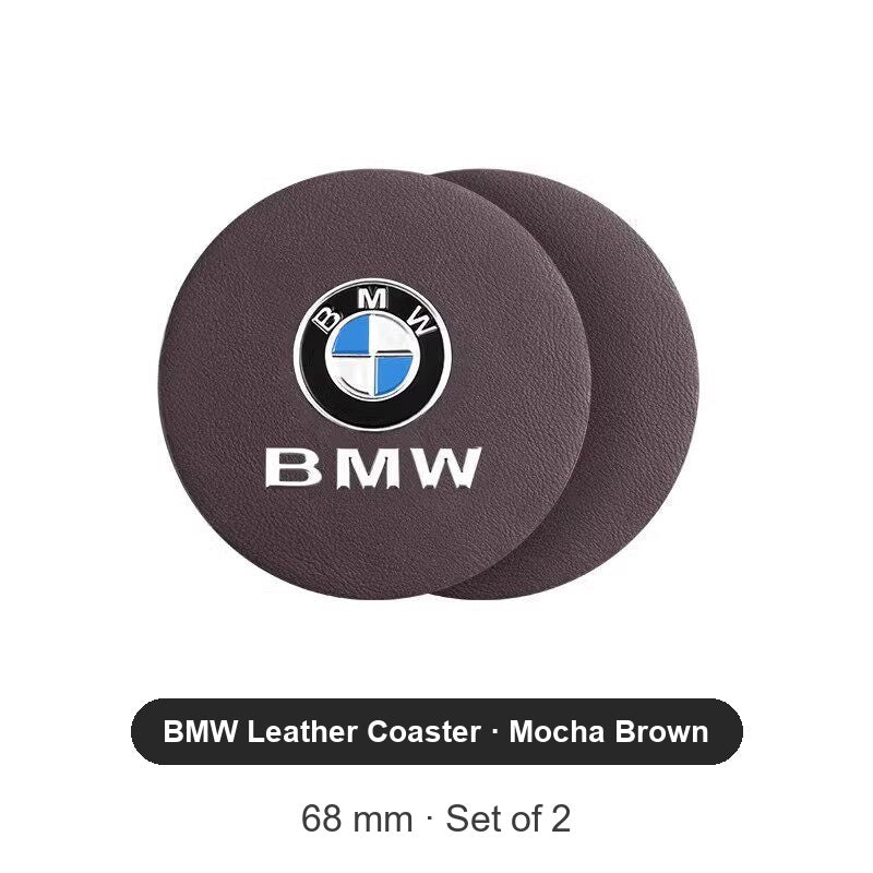 BMW leather cup holder coaster