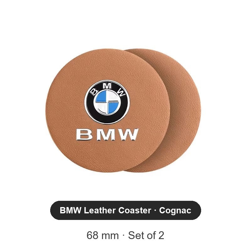 BMW leather cup holder coaster