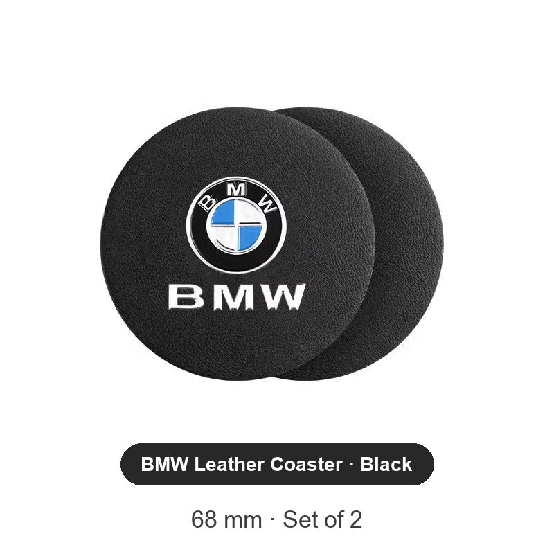 BMW leather cup holder coaster