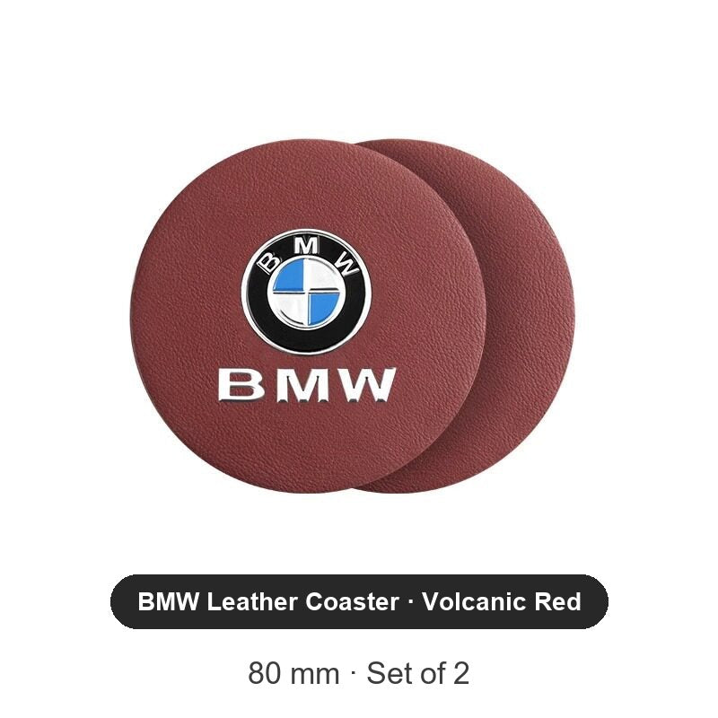BMW leather cup holder coaster