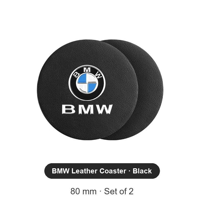 BMW leather cup holder coaster