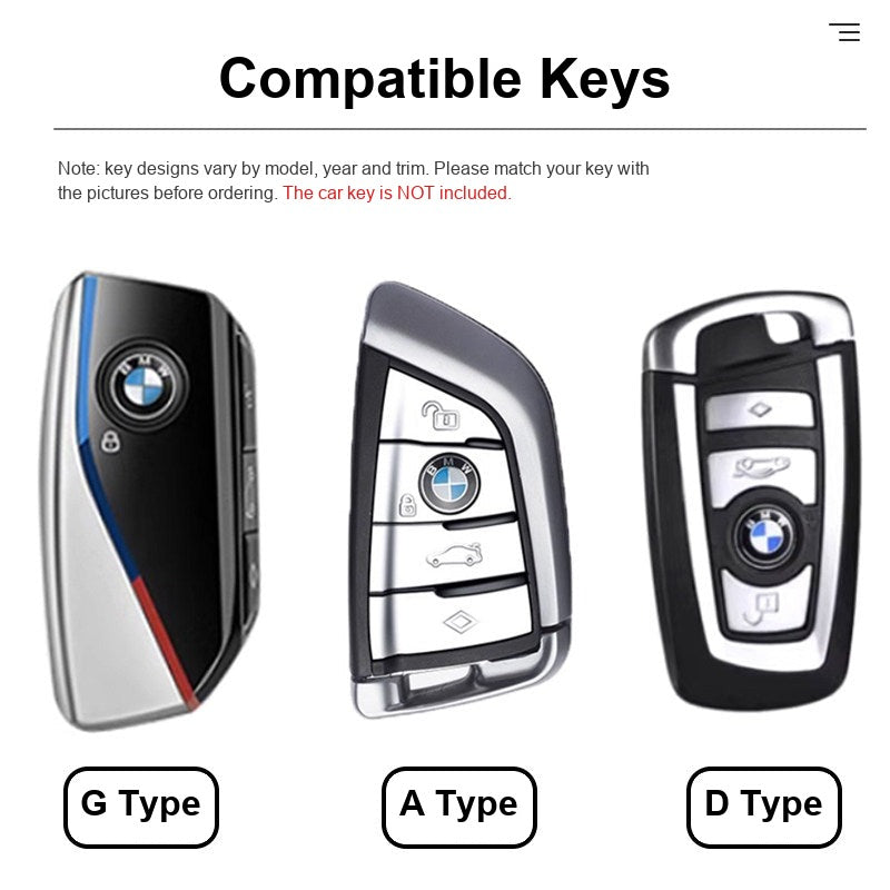 Compatible BMW key types G, A, D