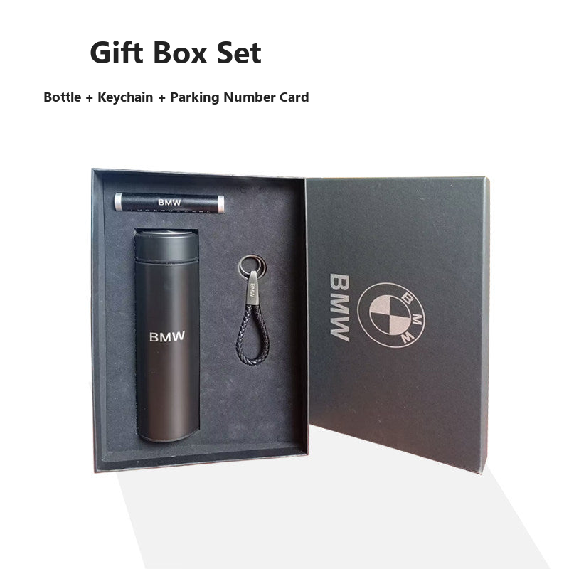 Gift Box Set for BMW Owners: Insulated Bottle, Umbrella, Keychain, Parking Card