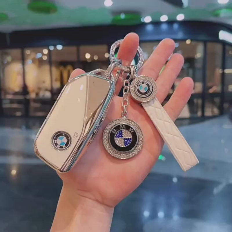 BMW 7 Series / X7 / i7 / XM Key Fob Case – New-Generation Key, Rhinestone Keychain Options