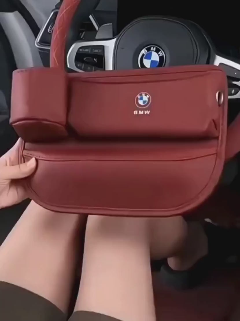 BMW Seat Gap Organizer - Extended Storage Pouch with Cup Holder (3/5/7 Series, X1/X2/X3)