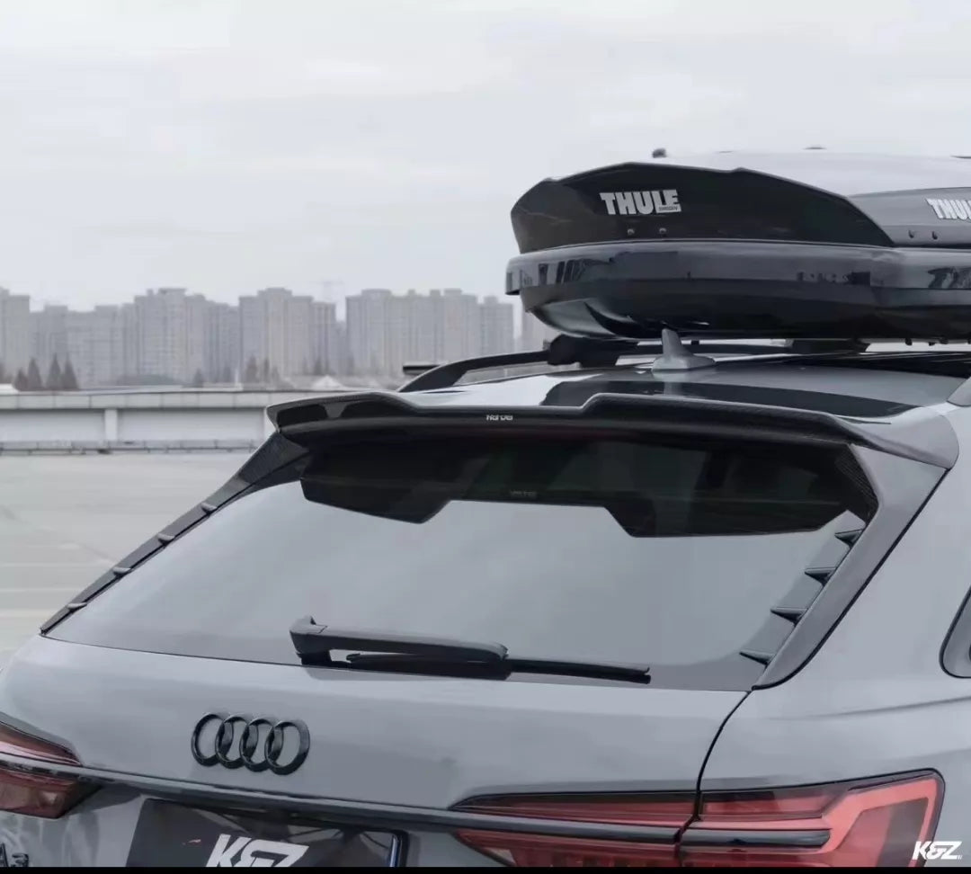 UMPARTS Wet Carbon Fiber Rear Trunk Spoiler Kit for Audi RS6