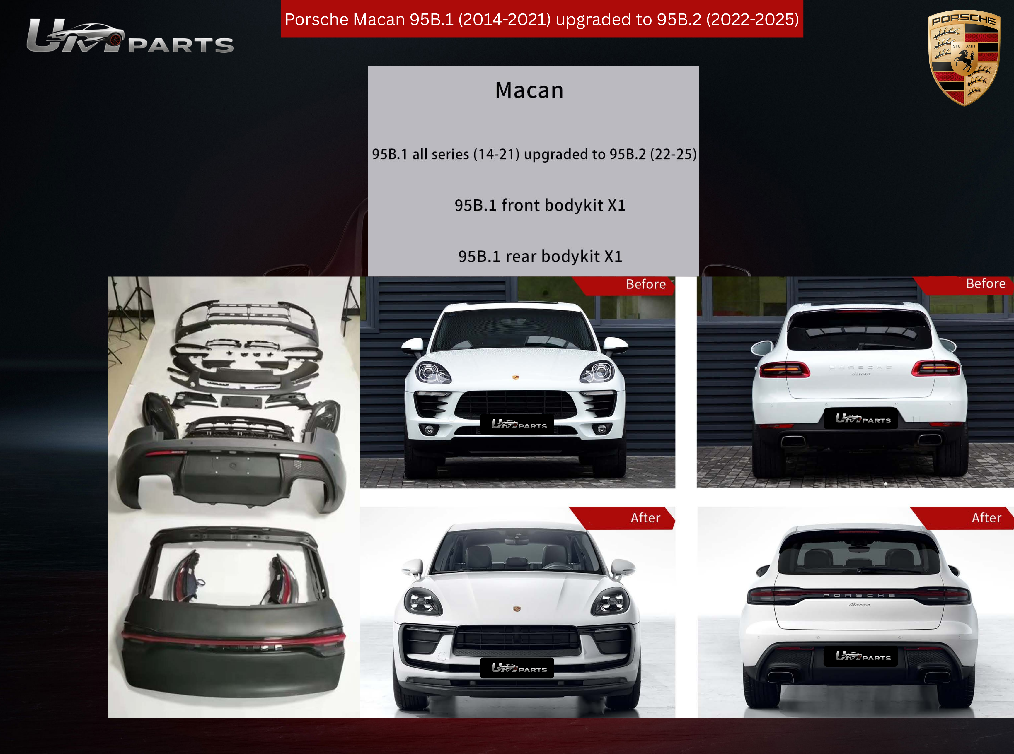 Macan 95B.1 (2014–2021) to 95B.2 (2022–2025) Style Body Kit – Full Conversion Upgrade | UMPARTS