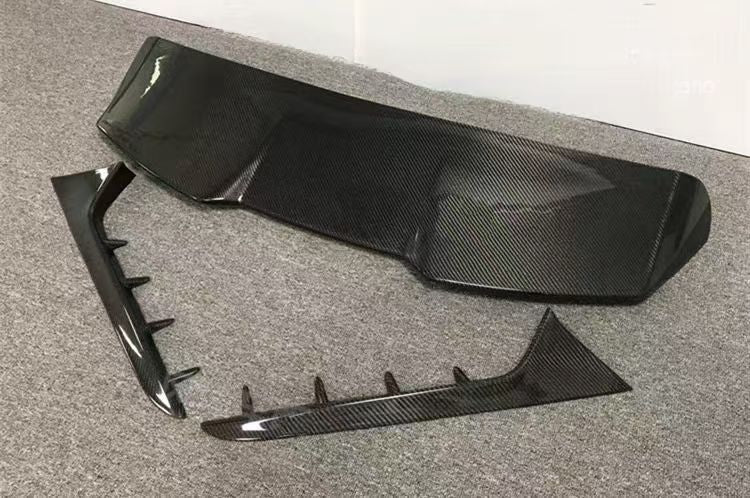 UMPARTS Wet Carbon Fiber Rear Trunk Spoiler Kit for Audi RS6