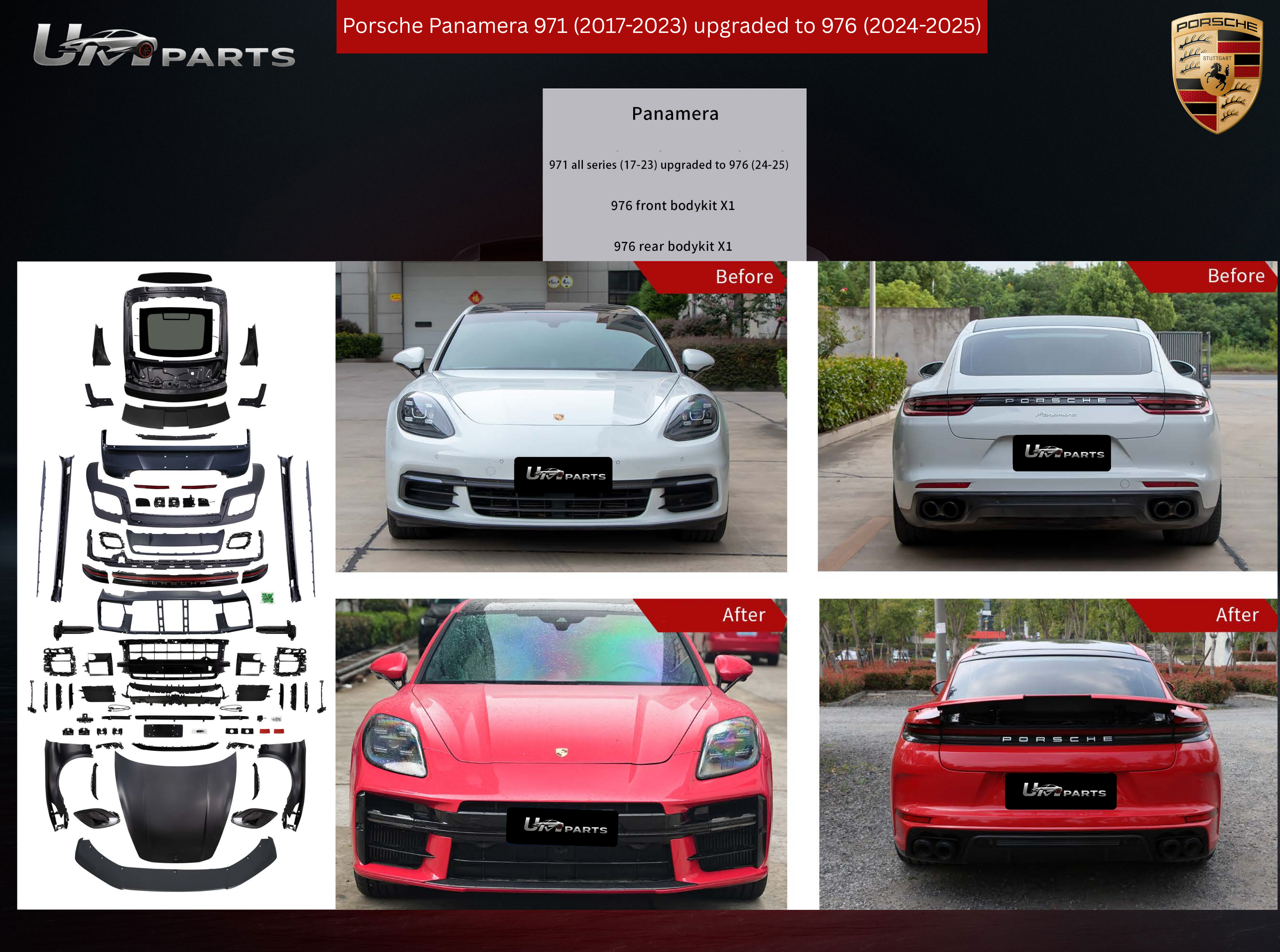 Panamera 971 (2017–2023) to 976 (2024–2025) Style Body Kit – Full Conversion Upgrade | UMPARTS