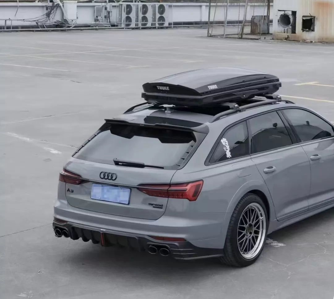 UMPARTS Wet Carbon Fiber Rear Trunk Spoiler Kit for Audi RS6