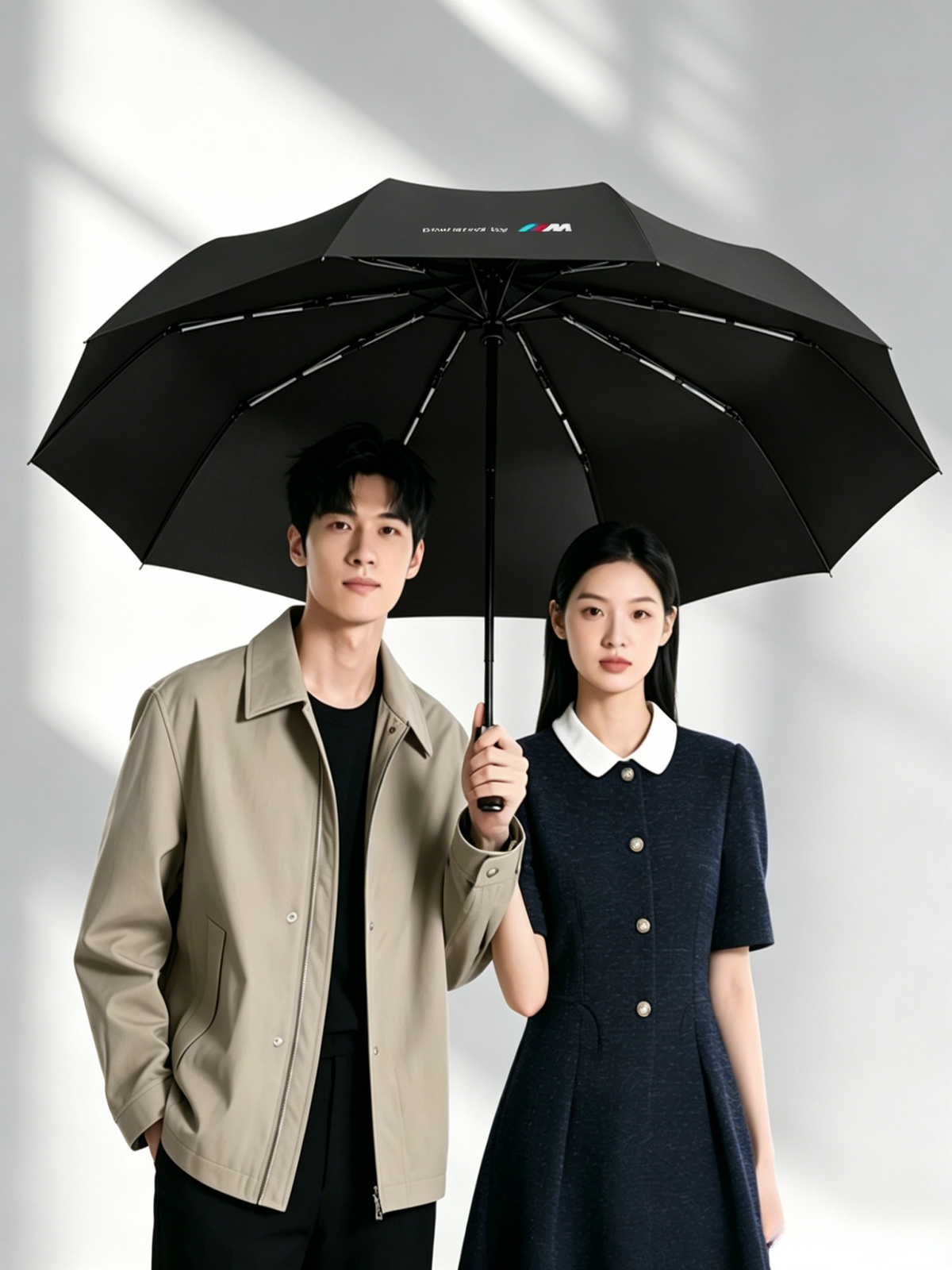 Wind-Resistant Umbrella for BMW M Fans, Automatic Folding or Long, Black